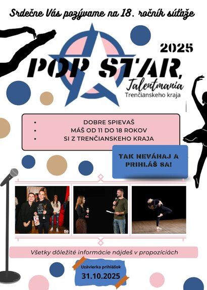 18. ročník súťaže POP STAR/TALENTMÁNIA 2025