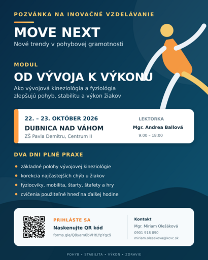 Inovačné vzdelávanie MOVE NEXT - Nové trendy v pohybovej gramotnosti