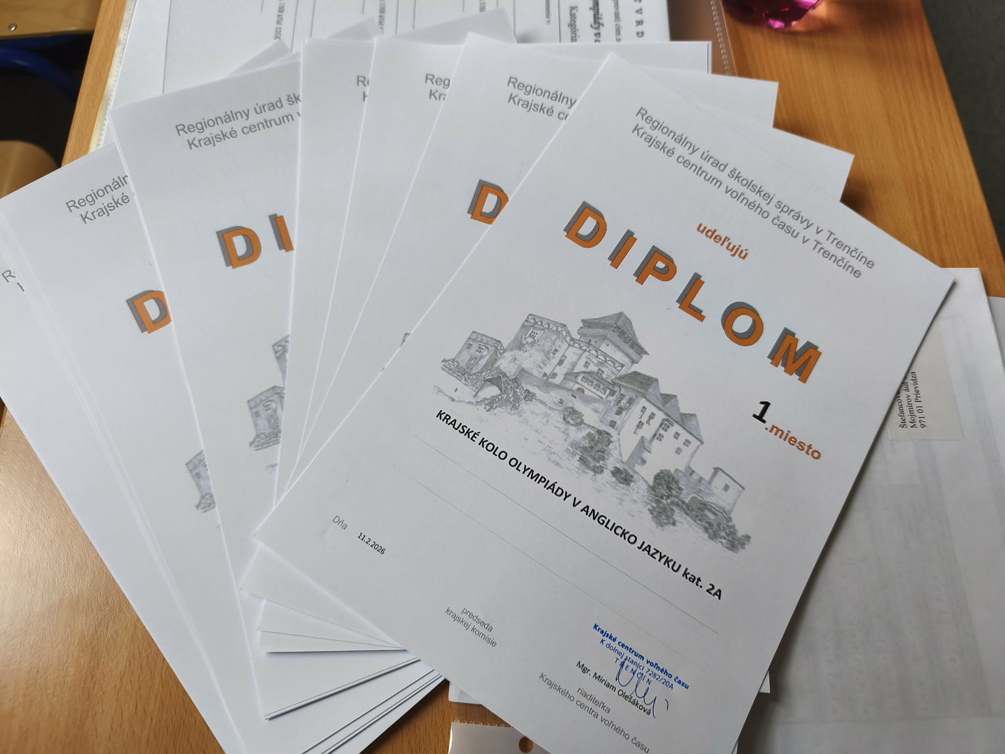 VÝSLEDKOVÁ LISTINA KRAJSKÉHO KOLA OLYMPIÁDY V ANGLICKOM JAZYKU 2026